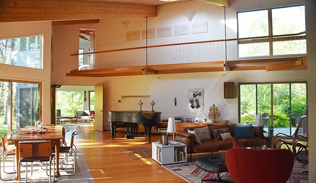 Stunning, light-filled architect's home on 5 wooded acres, near Long Point Beach