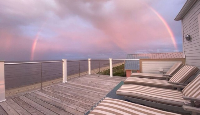 Stunning, light-filled beachfront sanctuary with full views of Delaware Bay.