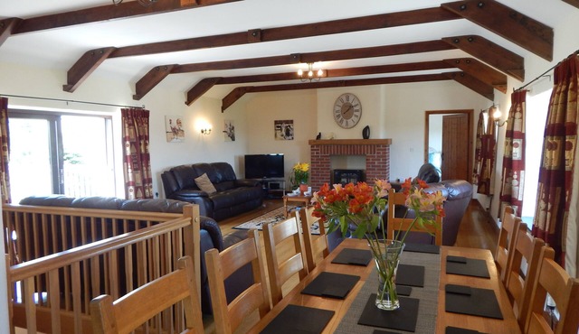 Stunning location, superior quality barn, open all year, swimming pool, hot tub