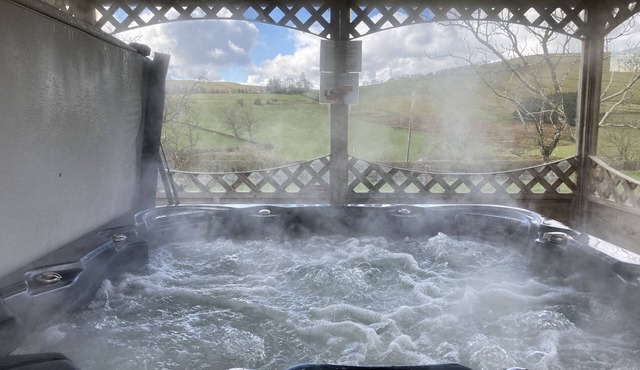 Stunning Log Cabin Iwrch with private Hot tub