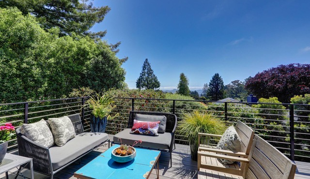 Stunning Mill Valley modern above Muir Wood with water views