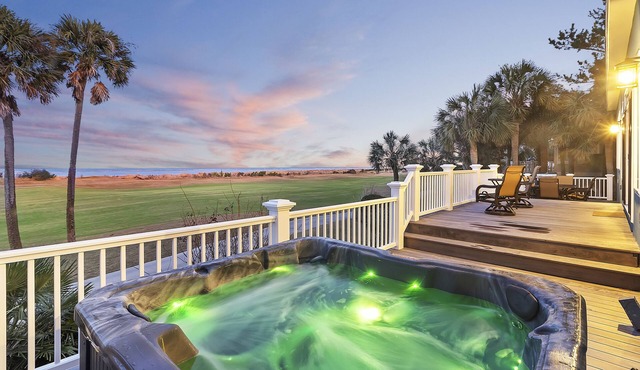 STUNNING Oceanfront Home! Golf & Ocean Views, Hot Tub, Golf Cart, Pool Access!