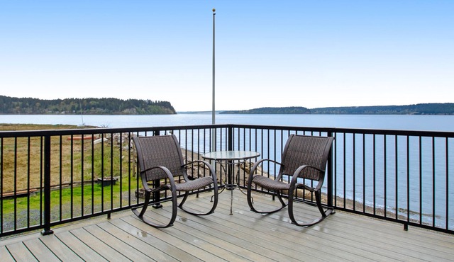 Stunning retreat with firepit, large deck & views of Puget Sound