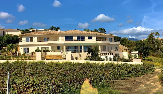 Stunning, spacious, modern villa. Breathtaking sea and vineyard view.