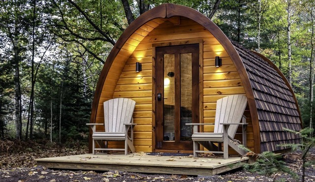 Stunning Two Oaks Pod Surrounded by Trees for an Amazing Couples Retreat near Washburn, Wisconsin
