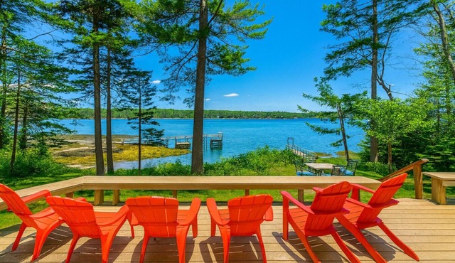 Stunning Waterfront Retreat with Private Dock, Water Views & Cozy Fireplace