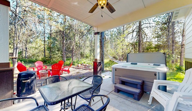 Stunning wilderness retreat with firepit, hammock, AC, & W/D