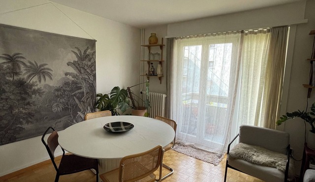 Stylish 2-Bedroom Flat w/Living Room, Balcony & Workspace in Zürich