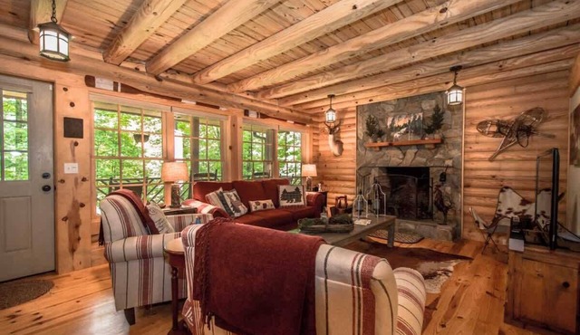 Stylish 3BR Log Cabin w/Fire Pit | Near Trails | Free Tickets