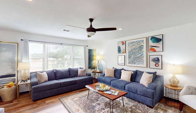 Stylish duplex with lakefront views, modern design, and spacious interiors