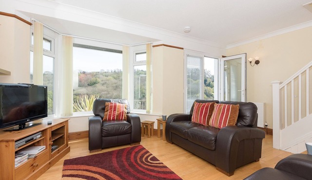 Stylish family house with superb views to the sea.