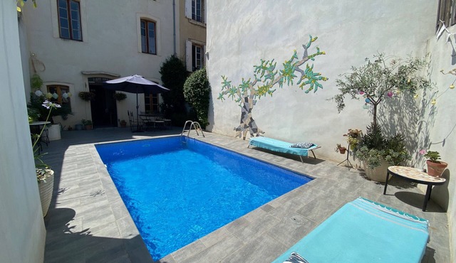 Stylish French renovated house with heated pool in historic Bize by river