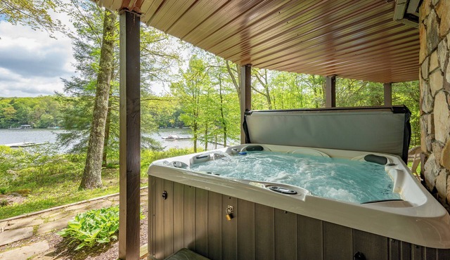 Stylish Lake Retreat w/Hot Tub, Dock & Fire Pit