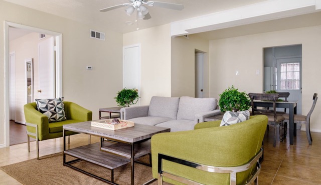 Stylish pad with patio and trail access