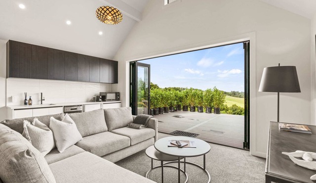 Stylish Space with a Green Rural outlook peaking to the Mangawhai Sand Dunes and