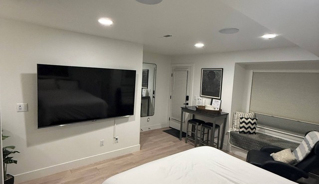 Stylish studio next to Mile High with kitchenette and large screen TV