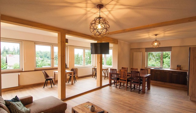 Stylish vacation home with sauna and large garden for groups of up to 9 people in Thale