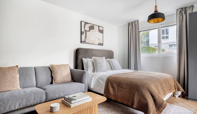 Stylish Wiedikon Studio w/Storage Room & W/D, nr Market, by Blueground