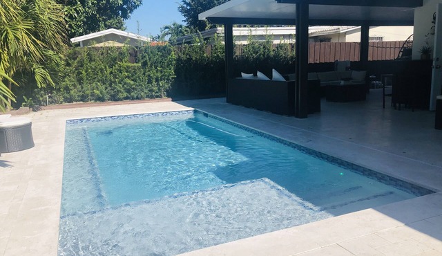 Such as house with heated pool, near to parks and lakes