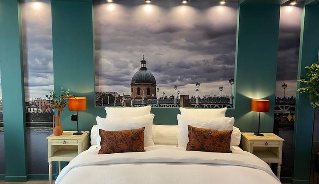 Suite Garonne - baignoire balnéo duo à bulles - Luxe et charme - climatisation