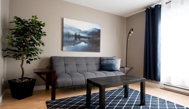 Suite with cloesed bedroom and sofa bed in the city center (Le Court-toit)