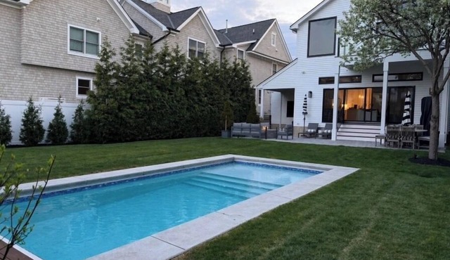 Summer beach rental with pool and large backyard - 3 min walk to beach