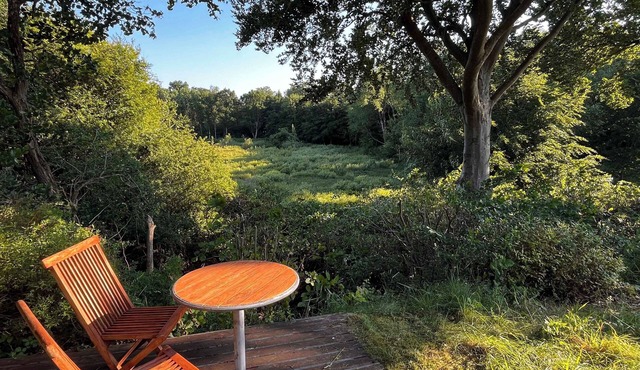 Summer house with terrace overlooking nature