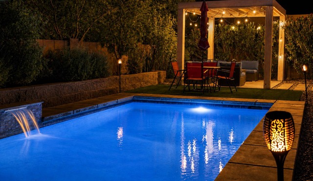 Summer nights at Casa Serenidad - Pool, Lights, Fire Pit Table