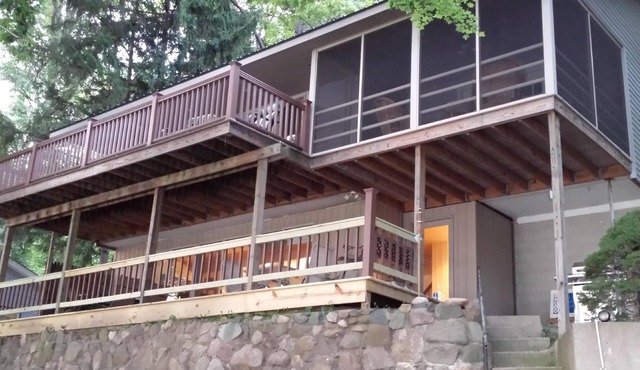 Summer or fall. Life on the lake is good.