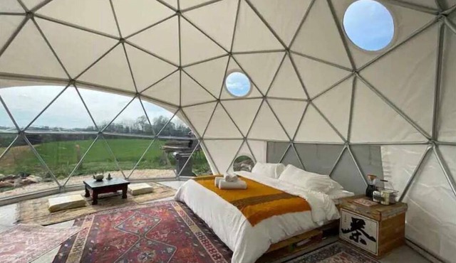 Summer Rustic Camping with AC and King Bed