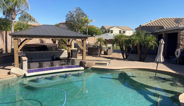 Summer Vacation Home, Swim up Bar, Water Fall, Outdoor Living, Centrally located