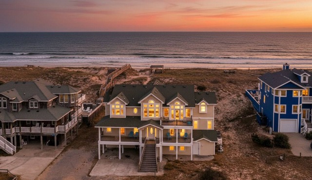 Sun King II - 4x4 Carova Beach, Oceanfront, Ocean View, Elevator, Pool, Hot Tub, Pets Ok