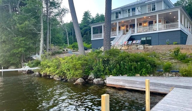 SUNAPEE LAKEFRONT! New 6-Bedroom Lake House, deepwater dock 180 ft. of shoreline