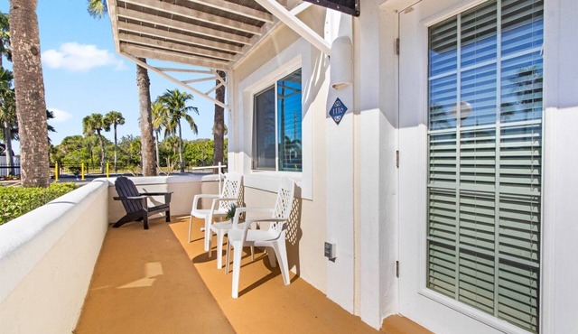 Sunlit Ground‑Floor Corner Condo ☀️ Private Patio, Steps to Beach & Pool!