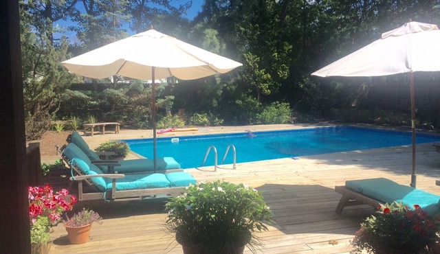 Sunny, bright, fully renovated, walk to private bay beach, East Hampton Springs.