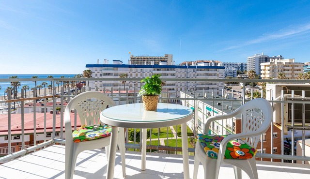 Sunny Seaside Studio with Balcony, A/C & Sea View
