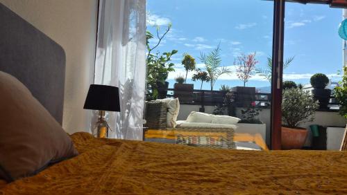 Sunny Terrace Oasis with Mont Blanc View in Central Geneva
