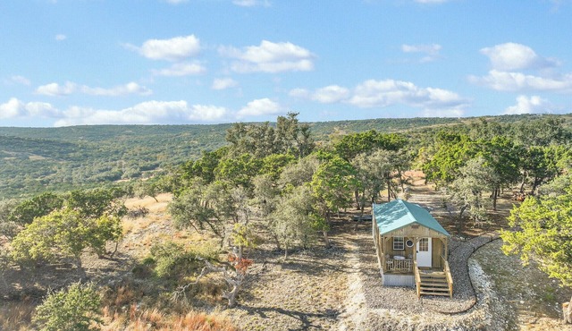 Sunrise Bluff Cabin | Romantic Blanco Retreat with Hill Country Views & Fire Pit