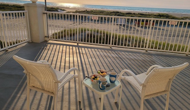 Sunrise Ocean Front Condo *End Unit* Steps from the Beach, open year round.