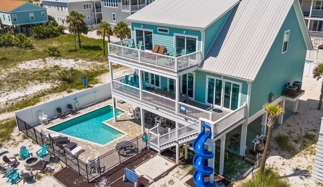 Sunset Dreamer- Beachfront MB Home- Priv. Pool, Pet Friendly, Hot Tub, Sleeps 13