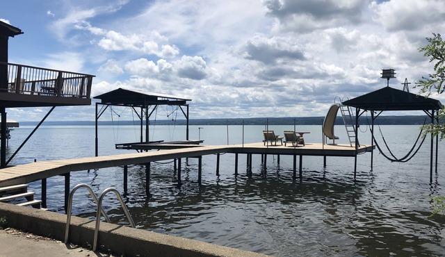 Sunset Haven, lakefront on Cayuga Lake w/ Hot Tub, Waterslide & Boat Lift