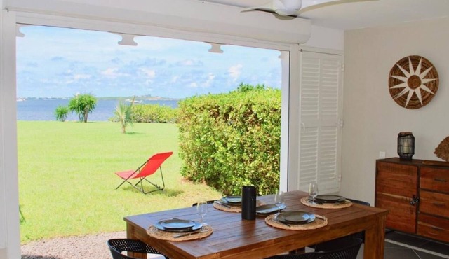 Sunset on lagoon from the terrace