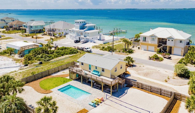 Sunshine Beach House Private Heated Pool Walk to Sound & Gulf Pet Friendly