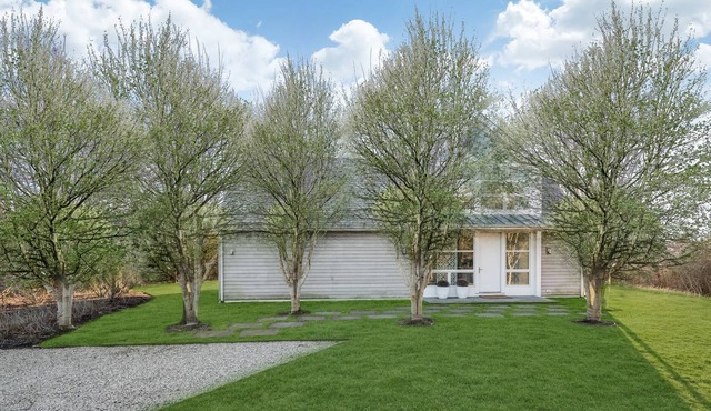 Super chic beach house on a private road.
