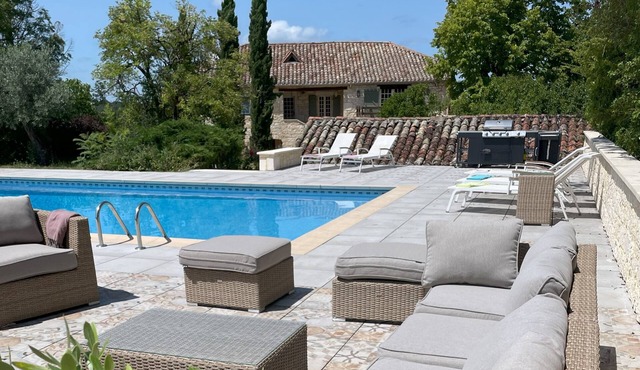 SUPERB 18th century stone house with heated swimming pool and large garden