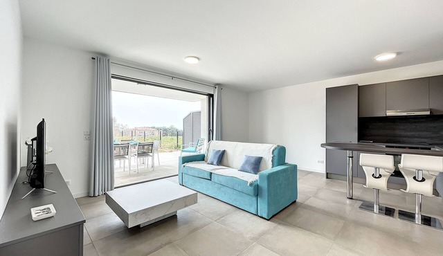 Superb air-conditioned apartment with terrace and grounds 5 minutes from the beach on foot