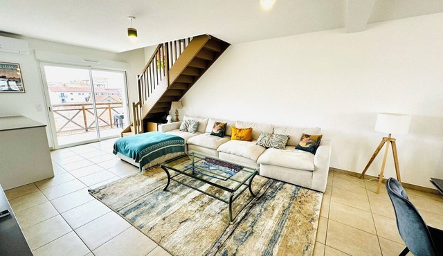 Superb Air-Conditioned Duplex in Mimizan, 500 m from the Beach