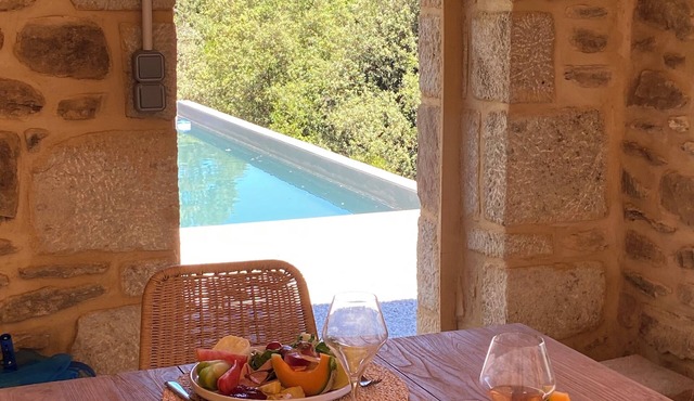 Superb Cevennes farmhouse overlooking the Beaume river