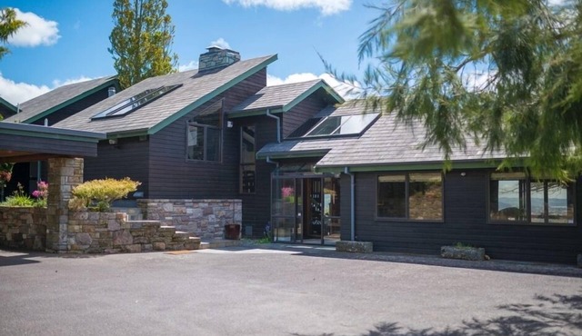 superb panorama of Lake Rotorua in design lodge