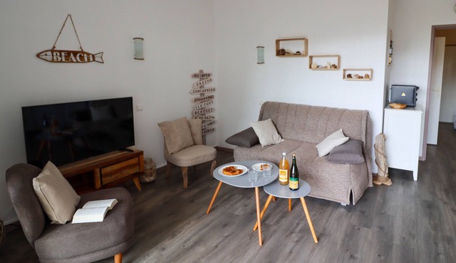 ♡Superb T2 flat sea view Tréboul Douarnenez ♡3 stars